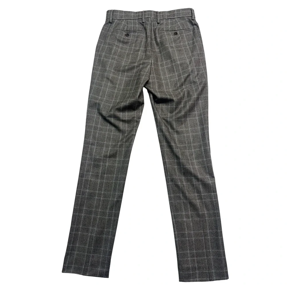 Banana Republic 30x32 Brown Plaid Flannel Wool Pants Trousers Italian Fabric